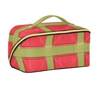 sanluoli Merry Christmas Buffalo Plaid Check Toiletry Borse con divisori Essentials Trucco Borse Per Le Donne Verticale Free-Standing