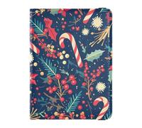 sanluoli Merry Christmas Candy Cane Porta Passaporto Custodia Porta Passaporto Portafoglio Viaggio Passaporto Portafoglio con Slot per Carta di Vaccinazione Porta Documenti Organizer Accessori Ultra
