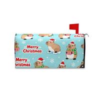 sanluoli Merry Christmas - Coperture decorative per cassetta postale con capibara marrone, per l'autunno, 52,8 x 64,5 cm