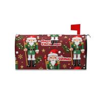 sanluoli Merry Christmas - Coperture magnetiche decorative per cassetta postale con schiaccianoci verde, per Pasqua, 45,7 x 52,6 cm