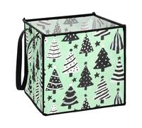 sanluoli Merry Christmas with Mint and Green Trees - Scatola portaoggetti per set di attrezzi, 33 x 33 x 33 cm