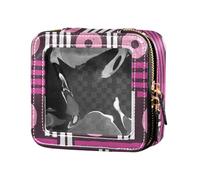 sanluoli Mini borsa per trucco, ritmo geometrico, pesca, impermeabile, borsa per la cultura da viaggio, organizzatore portatile per il trucco, ritmo geometrico, pesca, 1 taglia, Ritmo geometrico,