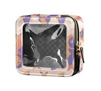 sanluoli Mini trousse da viaggio per cosmetici in stile etnico bohémien, con pesce viola, impermeabile, da viaggio, etnico Boemia pesce viola, 1 size