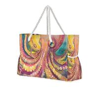 sanluoli Mistero animale mare borsa tote portatile con cerniera con tasche laterali Sport Weekender con portabicchieri sul lato