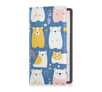 sanluoli Mr &mrs Bear Peach Blue PU Leather Car Registration and Assicurazione Holder Car Essentials per carte, documenti essenziali per patente di guida
