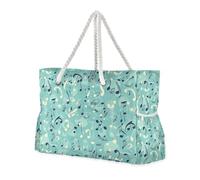sanluoli Musica Inverno Blu Grande Capacità Totes Per Le Donne con Tasche Laterali Tote Bag Viaggio con portabicchieri sul lato
