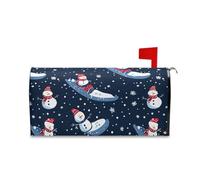 sanluoli Natale blu pupazzo di neve slittino copertura della posta per l'estate carino San Valentino cassetta postale 45,7 x 52,6 cm Caja de correos