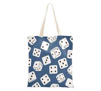 sanluoli Nero e Bianco Dadi Blu Tela Tote Riutilizzabile Tote Bag Per Le Donne Drogheria & Farmers Market 40,6 x 38,1 cm scuola essenziale
