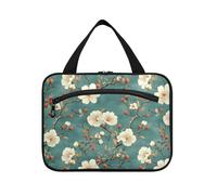 sanluoli Nero fiori cinesi appeso borsa da viaggio per articoli da toeletta con gancio, designer carino borsa da toilette appeso per i viaggiatori hotel estuche de maquillaje para mujer, fiori cinesi