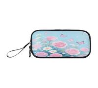 sanluoli Nero Rosso Capodanno Uccelli e Fiori Nylon Grandi Matite Borse Grande Capacità Astucci Per La Scuola Cancelleria Bag per Preppy School Adulti