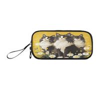 sanluoli Nero Rosso Capodanno Uccelli e Fiori Nylon Ragazze Matita Borsa Grande Capacità Astuccio Per Ragazze Scuola Cancelleria per Insegnante di Scuola Media