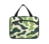 sanluoli Olive Moss Green Print appeso borse trucco per le donne con gancio, designer impermeabilarge capacità trucco borsa per accessori per le donne hotel bolsas para maquillaje, Verde muschio oliva