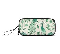 sanluoli Oliver Jeffers Style Peacock Jade - Astuccio in nylon con cerniera, grande capacità, per la scuola e i bambini