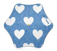 sanluoli Ombrello da viaggio antivento a forma di cuore blu e bianco, ombrello da pioggia e antivento, con striscia riflettente con impugnatura facile da impugnare, per bambini e ragazze
