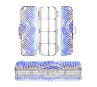 sanluoli Onda Plaid Blu Modello Astratto Trasparente Matita Scatola di Plastica Doppia Deck Penne Caso Scatole Per Forniture Di Cancelleria Con Snap E Coperchio