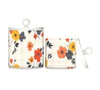 sanluoli Organizer per trucchi in plastica trasparente con coperchio, per riporre i trucchi in ufficio, per tamponi di cotone, tamponi di cotone, plettri per filo interdentale, graffette, confezione