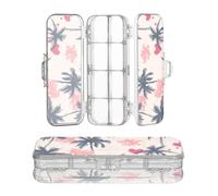 sanluoli Palm Tree Anime San Valentino trasparente matite box doppio ponte penne casi per la scuola con coperchio