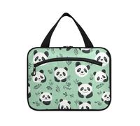 sanluoli Pandas Mint Green Borsa da appendere senza cuciture per gli uomini con gancio, designer necessità toilette borsa per il viaggio deve vacanza estuche para guardar maquillaje, Panda verde menta
