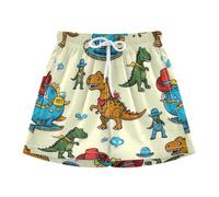 sanluoli Pantaloncini da spiaggia per bambino, pantaloncini da spiaggia a doppio strato, Beige Cool Cowboy Dinosaur Silhouette, 6 anni
