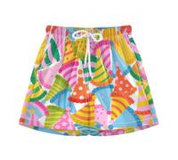 sanluoli Pantaloncini da spiaggia per ragazzi, pantaloncini da bagno foderati, Cappello di compleanno colorato del fumetto, 6 anni