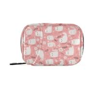 sanluoli Peach Cute White Cats Spring Medical Bag con scomparti staccabili attaccabile organizer settimanale pillole