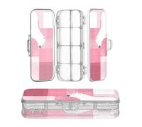 sanluoli Peach Polar Bears - Astuccio trasparente per matite a 2 strati, per cancelleria, con chiusura a scatto e coperchio