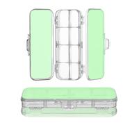 sanluoli Penscases del doppio ponte della scatola di plastica della matita della radura della pianura pura di colore solido verde pallido per la scuola con