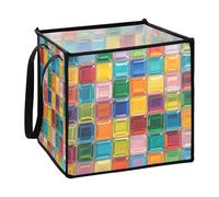 sanluoli Pittura ad olio Colorato Blocco di Vetro Modello Tessuto Cubo Cestini di stoccaggio bidoni per il bagno extra large organizzatori e cesto di stoccaggio 13x13x13 In