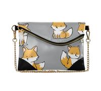 sanluoli Pochette in pelle PU per le donne borsa da sera alla moda per Lady power bank pounch ranch Fox giallo grigio