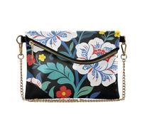 sanluoli Pochette in pelle PU per le donne borse da sera alla moda per matrimonio power bank pounch William Morris Blue Flower Bird