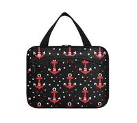 sanluoli Polka Dot Red Ocean borse da appendere per le donne con gancio, borsa compatta di design per il viaggio deve vacanza bolsas para maquillaje, Pois rosso Oceano