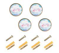 sanluoli Pomelli personalizzabili a forma di nuvola come un simpatico animale per armadietti, cassettiere, 32 mm, per corridoio, confezione da 4