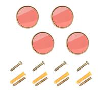 sanluoli Pomelli personalizzabili color salmone in tinta unita per armadietti, 32 mm, confezione da 4