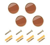 sanluoli Pomelli personalizzabili in terracotta tinta unita Siena per armadi e cassetti, pomelli oro 32 mm, per porte, armadi, confezione da 4