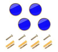 sanluoli Pomelli personalizzabili in tinta unita blu tinta unita per armadietti, cassettiere e cassetti, 32 mm, confezione da 4