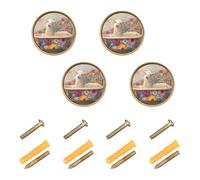 sanluoli Pomello decorativo personalizzabile con lama in stile retrò per vasca da bagno, 32 mm, confezione da 4