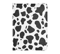 sanluoli Porta passaporto in pelle con stampa leopardata e mucca bianca e nera, portafoglio combinato porta badge ID vaccino porta carte di credito portafoglio leggero