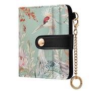sanluoli Portafoglio da donna alla moda a due ante in pelle PU con scomparti per carte di credito per le donne-boho pastello gru