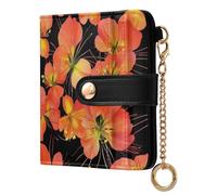 sanluoli Portafoglio da donna alla moda a due volte unico per tutti i giorni in pelle PU portafoglio per le donne-fiori fiore petalo