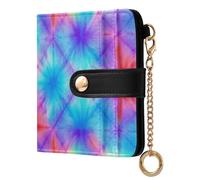 sanluoli Portafoglio da donna alla moda, leggero, pieghevole, comodo portafoglio in pelle PU con scomparti per carte di credito, per donne, ragazzi e ragazze, arcobaleno tie-dye