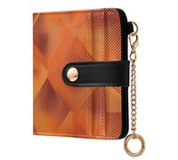 sanluoli Portafoglio da donna alla moda pieghevole di alta qualità, impermeabile, in pelle PU, per donne, ragazzi e ragazze, stampa rosso ruggine moire