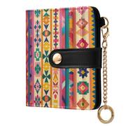 sanluoli Portafoglio da donna alla moda sottile pieghevole impermeabile in pelle PU portafoglio pieghevole per ragazze donne signore - forme astratte tradizionali