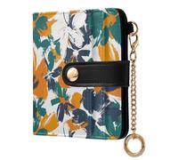 sanluoli Portafoglio da donna alla moda, sottile, pieghevole, portatile, in pelle PU, per tutti i giorni, con fiori grandi mimetici