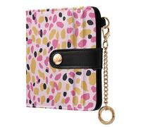 sanluoli Portafoglio pieghevole da donna alla moda con scomparti per carte di credito carino compatto portafoglio in pelle PU per donne ragazze - blocchi pesca colorati