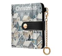 sanluoli Portafoglio pieghevole da donna alla moda in pelle PU comodo portafoglio per donne ragazzi ragazze - bianco nordico Merry Christmas House