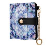 sanluoli Portafoglio pieghevole da donna, alla moda, in pelle PU, per donne, ragazzi, ragazze, stile bohémien, colorato, blu