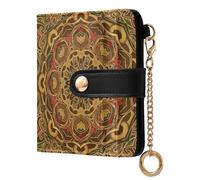 sanluoli Portafoglio pieghevole da donna alla moda in pelle PU portatile per donne e ragazze - Merry Christmas Boho marrone mandala