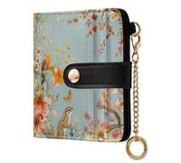 sanluoli Portafoglio pieghevole da donna alla moda in pelle PU portatile per tutti i giorni per donne e ragazze - Boho autunno scoiattolo