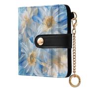 sanluoli Portafoglio pieghevole da donna alla moda in pelle PU portatile portafoglio a due ante per donne ragazze Boho floreale sognante