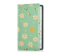 sanluoli Portaoggetti in pelle di alta qualità con piccoli fiori per auto e tessere, organizer per qualsiasi auto, camion, moto, rimorchio o barca